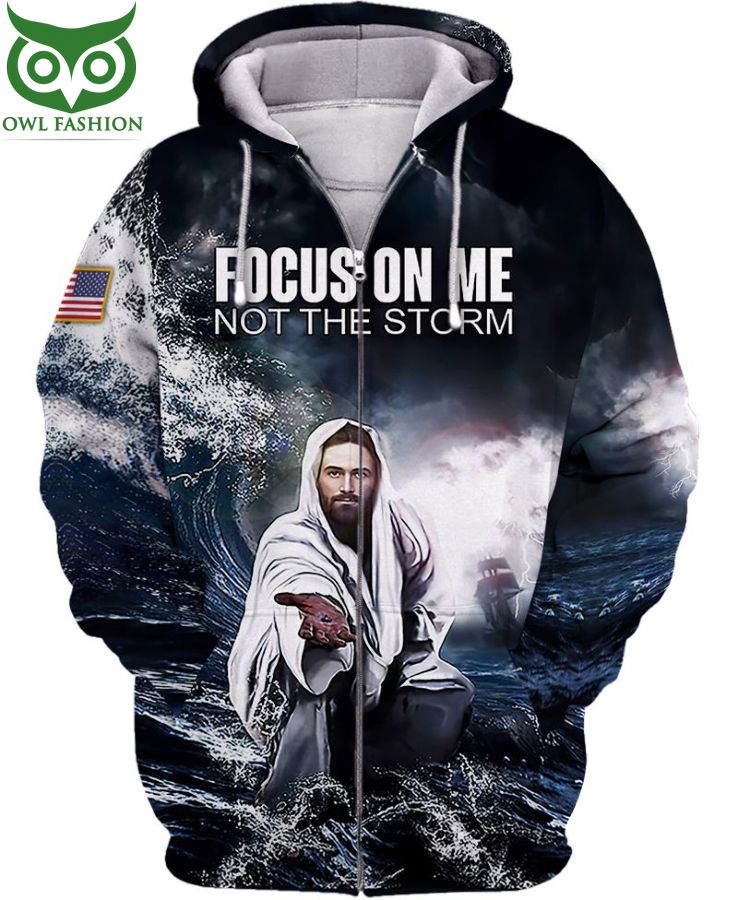 37 America Focus On me Jesus on the storm 3D Hoodie T shirt