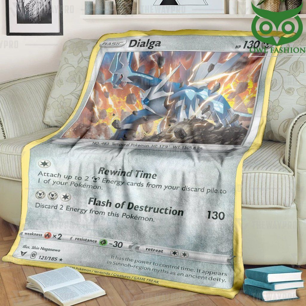 Anime Pokemon Dialga Vivid Voltage Fleece Blanket High Quality
