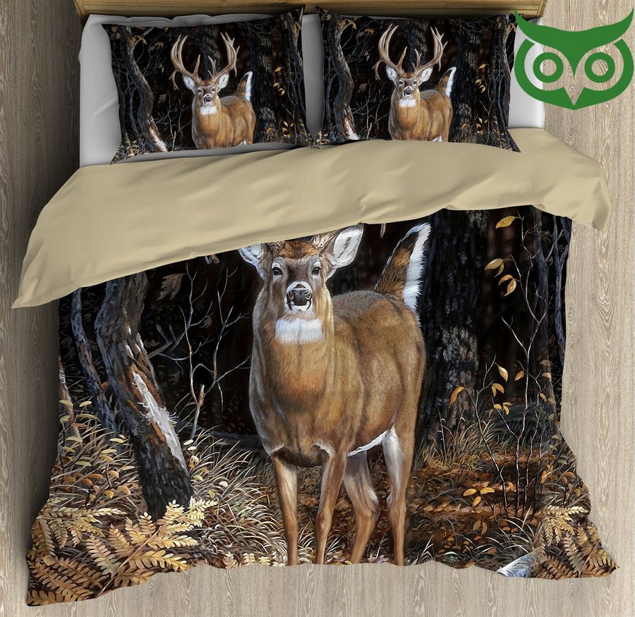Deer in Autumn Forest Bedding Set