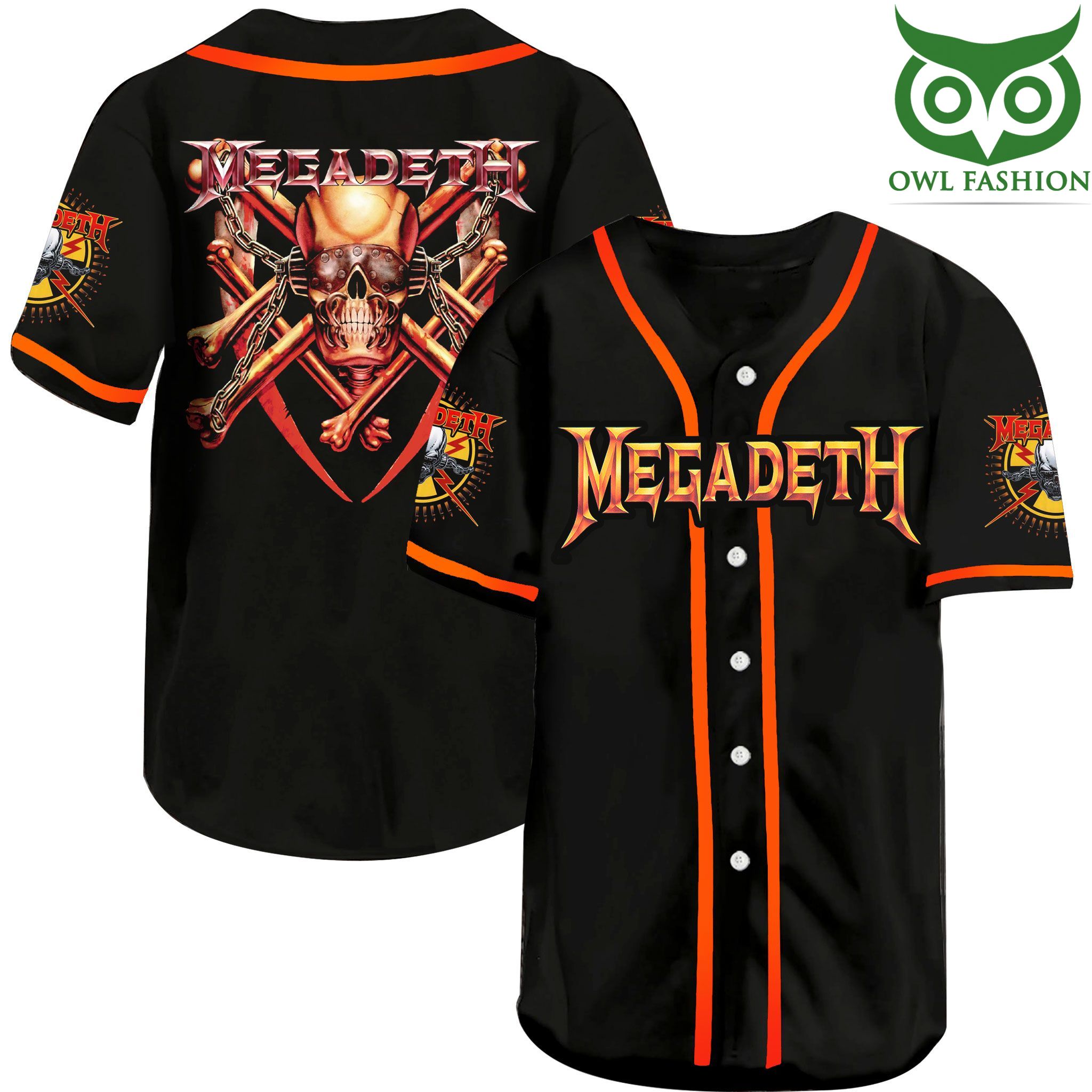 115 Megadeth Baseball Jersey Shirt
