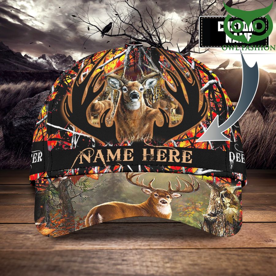 Customized Hunting Deer Fire Forest Camo Classic Cap