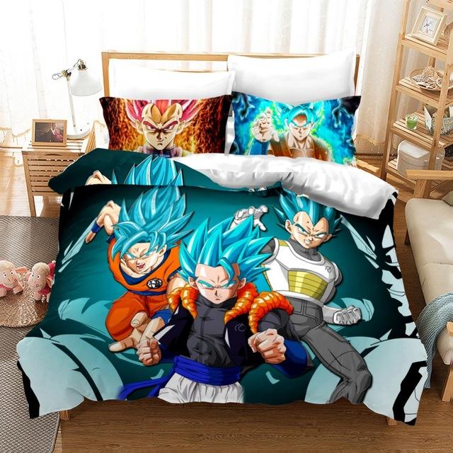 Gogeta Super Saiyan Blue Son Goku and Vegeta Fusion Bedding Set