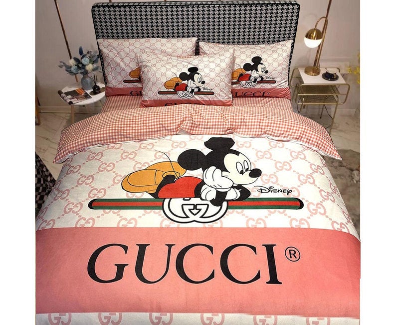 Gucci luxury mickey bedding set