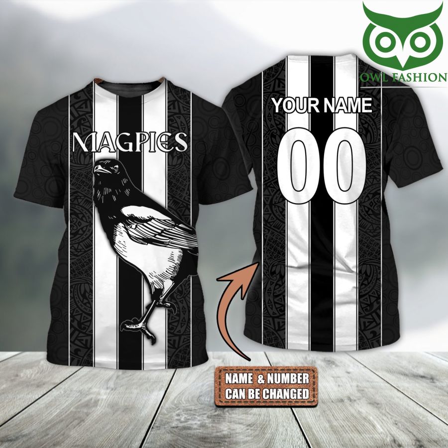 Australian Football Magpies Custom Name and Number 3D Shirt