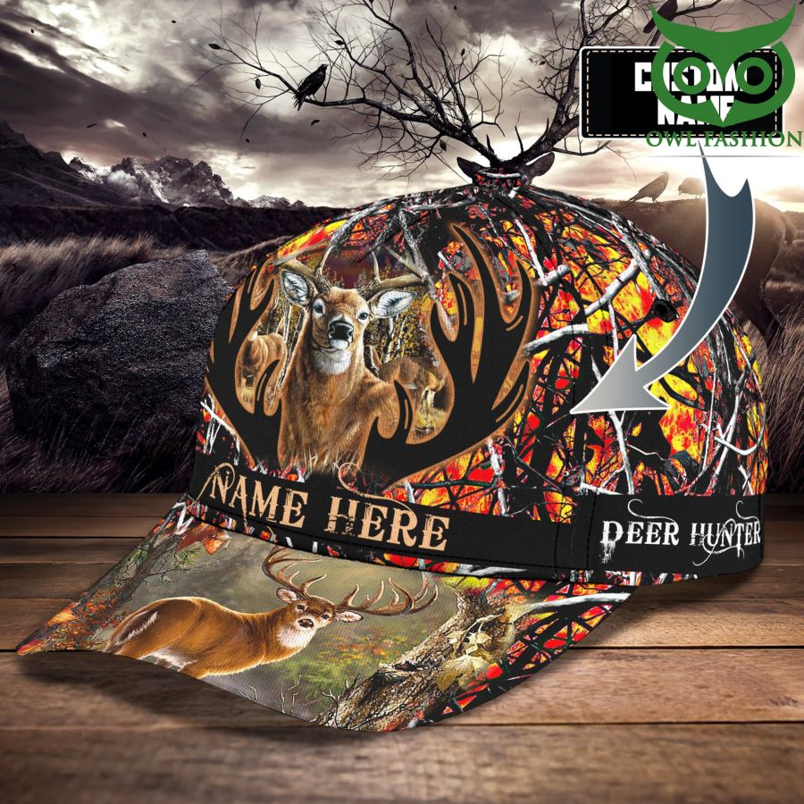 8 Customized Hunting Deer Fire Forest Camo Classic Cap