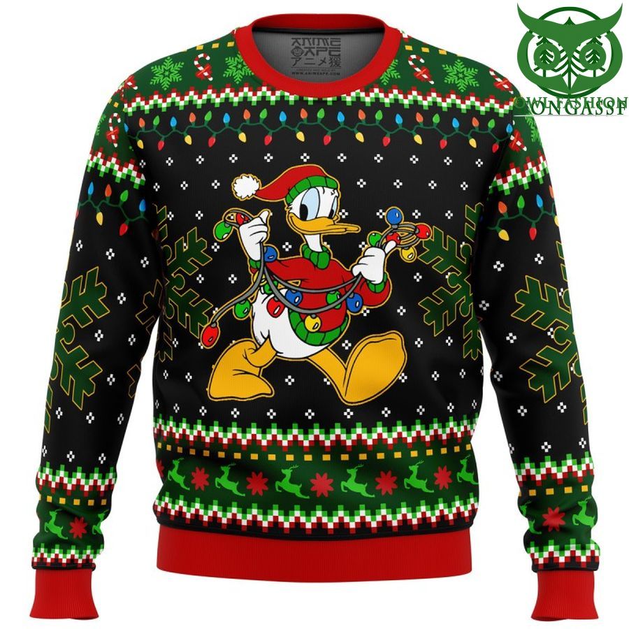 102 Donald Duck Christmas Lights Ugly Christmas Sweater