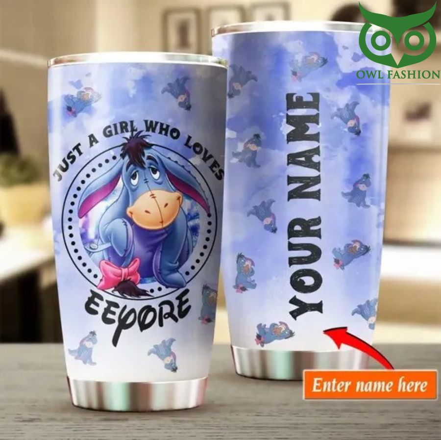 87 Personalized Just the girl who love Winnie the Pooh eeyore tumbler