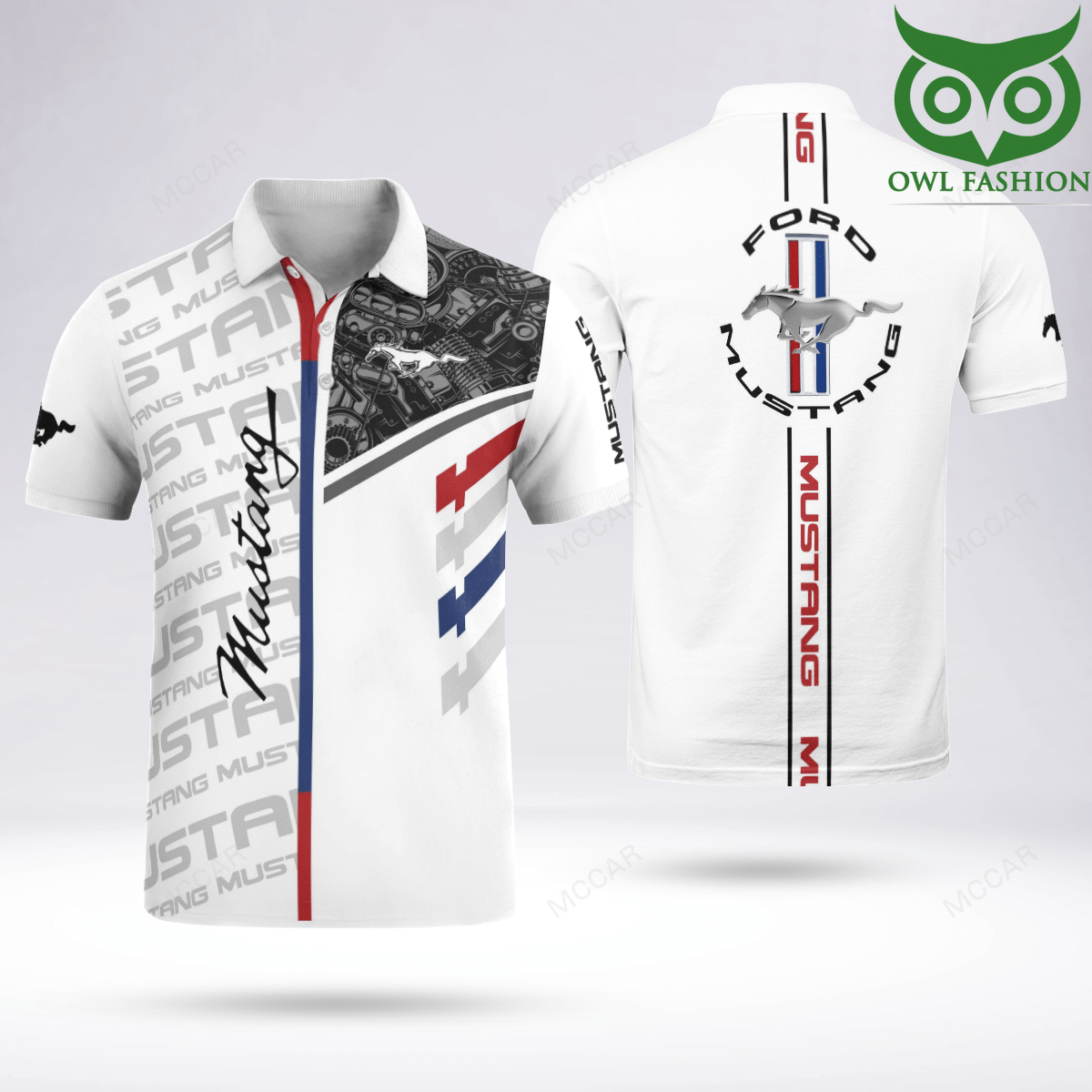 Ford Mustang best engine white Polo Shirt