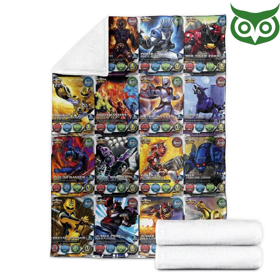 108 Power Rangers Jungle Fury Cards Limited Fleece Blanket