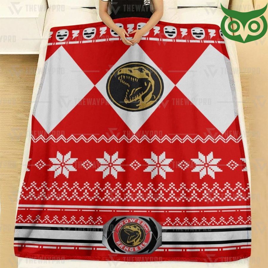 150 Mighty Morphin Red Power Rangers Ugly Christmas Limited Fleece Blanket