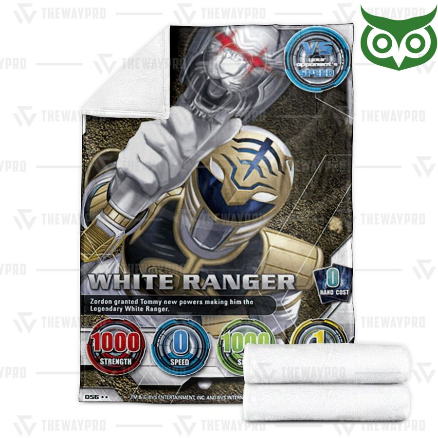 47 Mighty Morphin White Power Ranger Limited Fleece Blanket