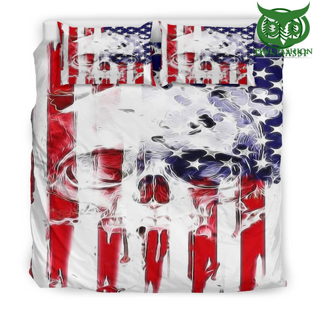American flag 3D Skull bedding set