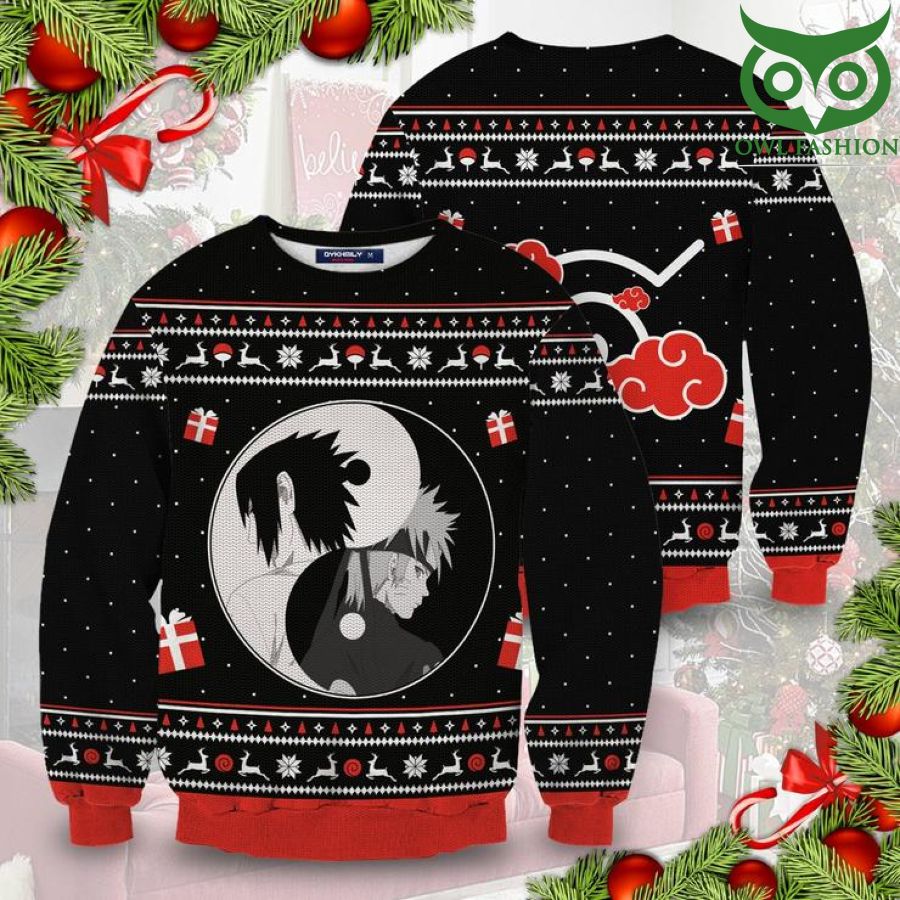 98 Ugly Christmas Sweater Akatsuki Cloud Sasuke Naruto Anime Xmas Gift