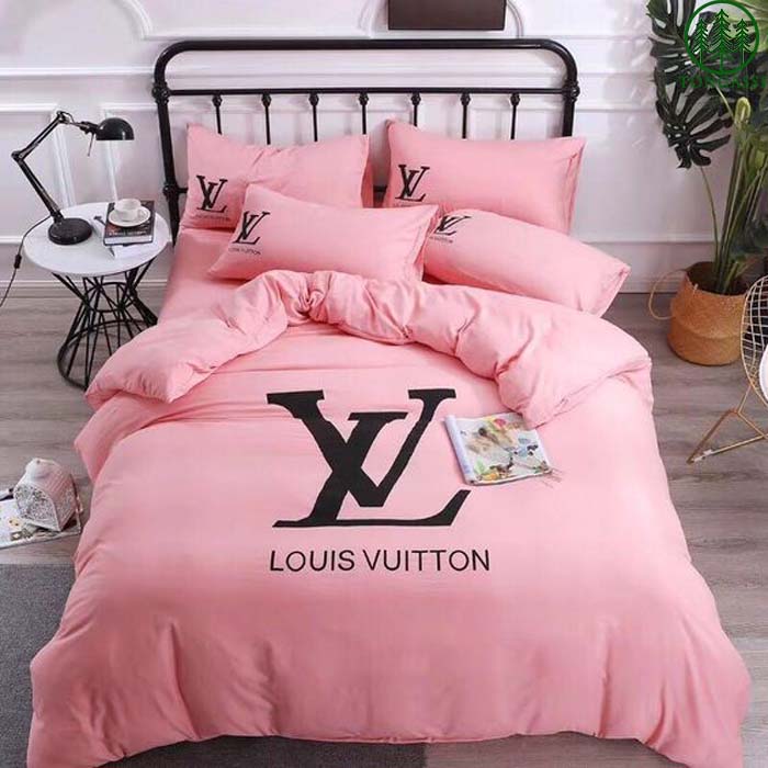 HOT LV Louis Vuitton Pastel pink Bedding Set