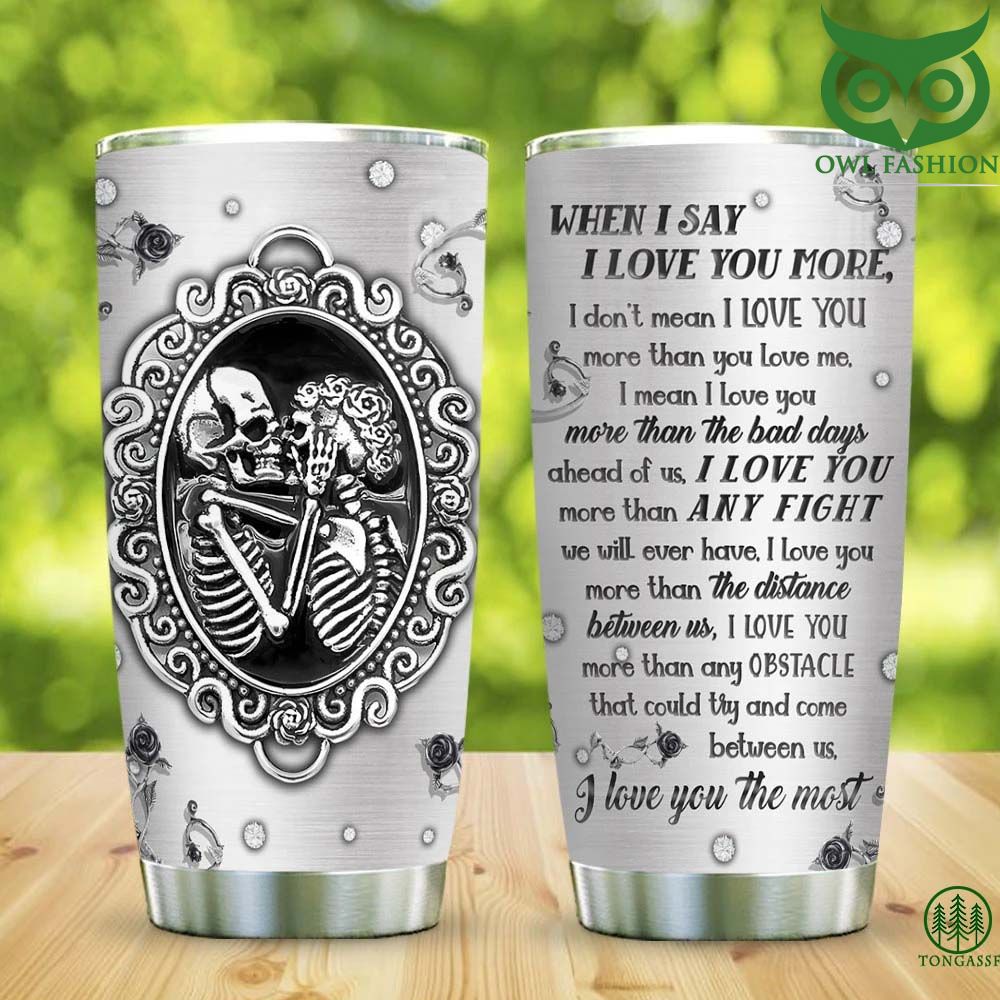 Metal Skull Couple I Love You The Most Stainless Steel Tumbler