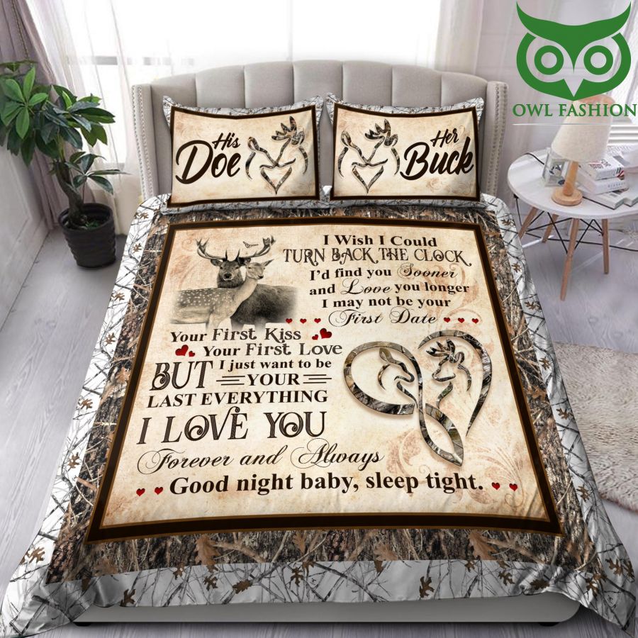 3 His Doe Her Buck Deer Romantic Bedding Set