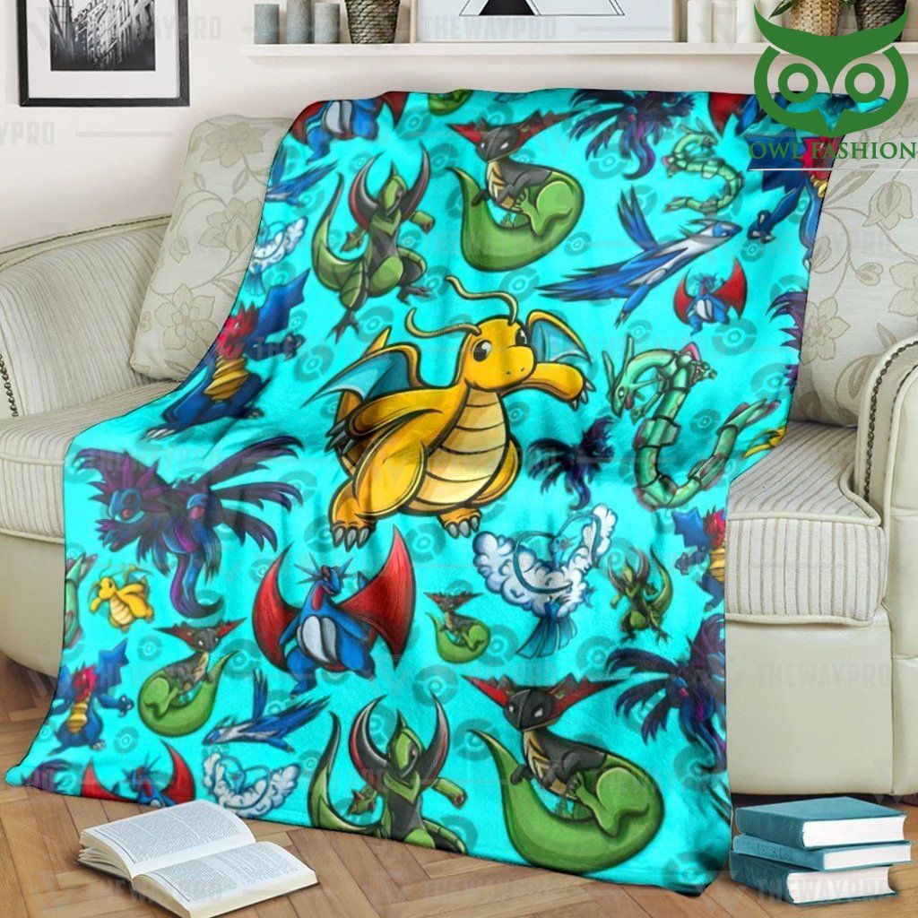 Anime Pokemon Dragon Fleece Blanket High Quality