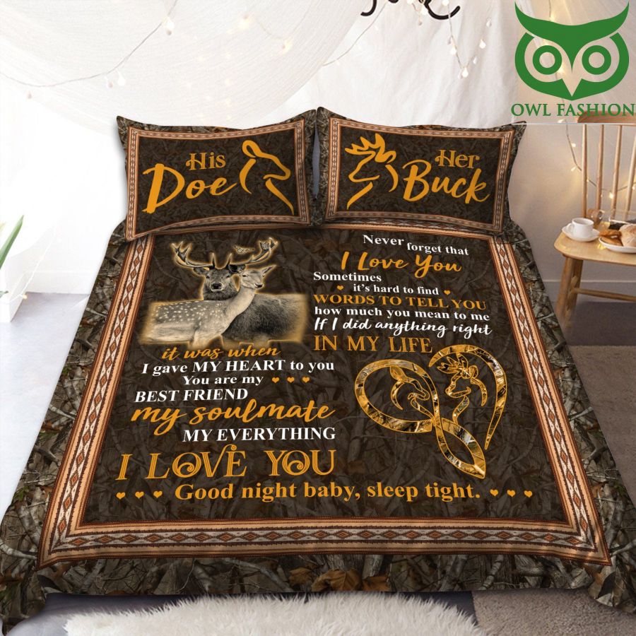 18 Soulmate Deer Couple Romantic Bedding Set
