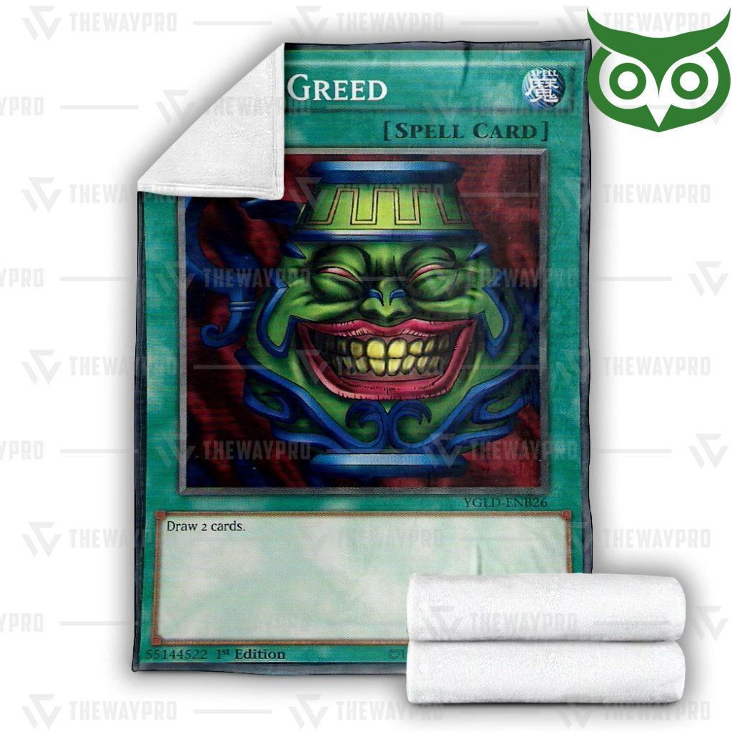 cHttPowK 14 YugiOh Pot Of Greed Limited Edition Fleece Blanket