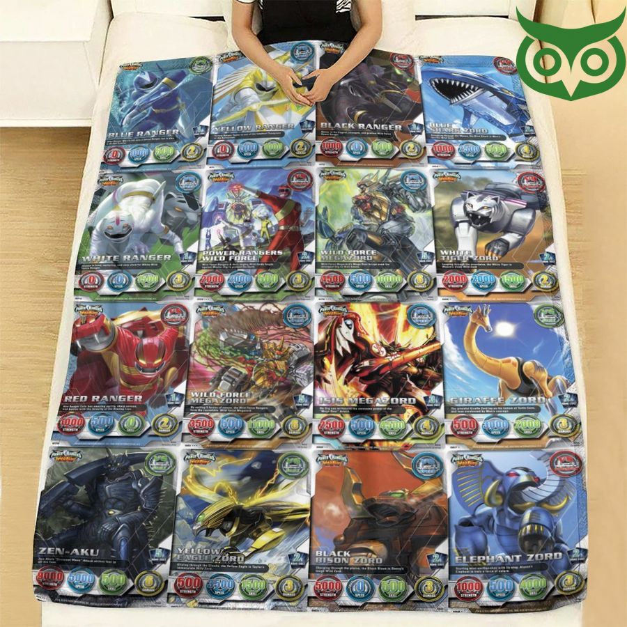 111 Power Rangers Wild Force Cards Limited Fleece Blanket