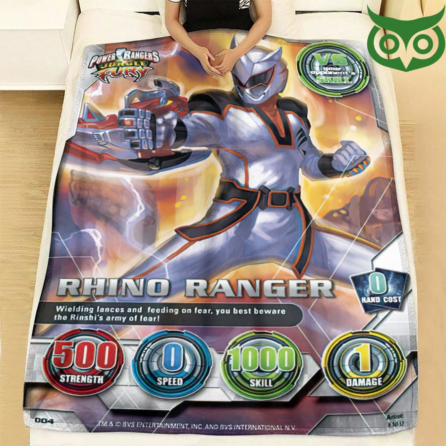 115 Power Rangers Jungle Fury Rhino Ranger Limited Fleece Blanket
