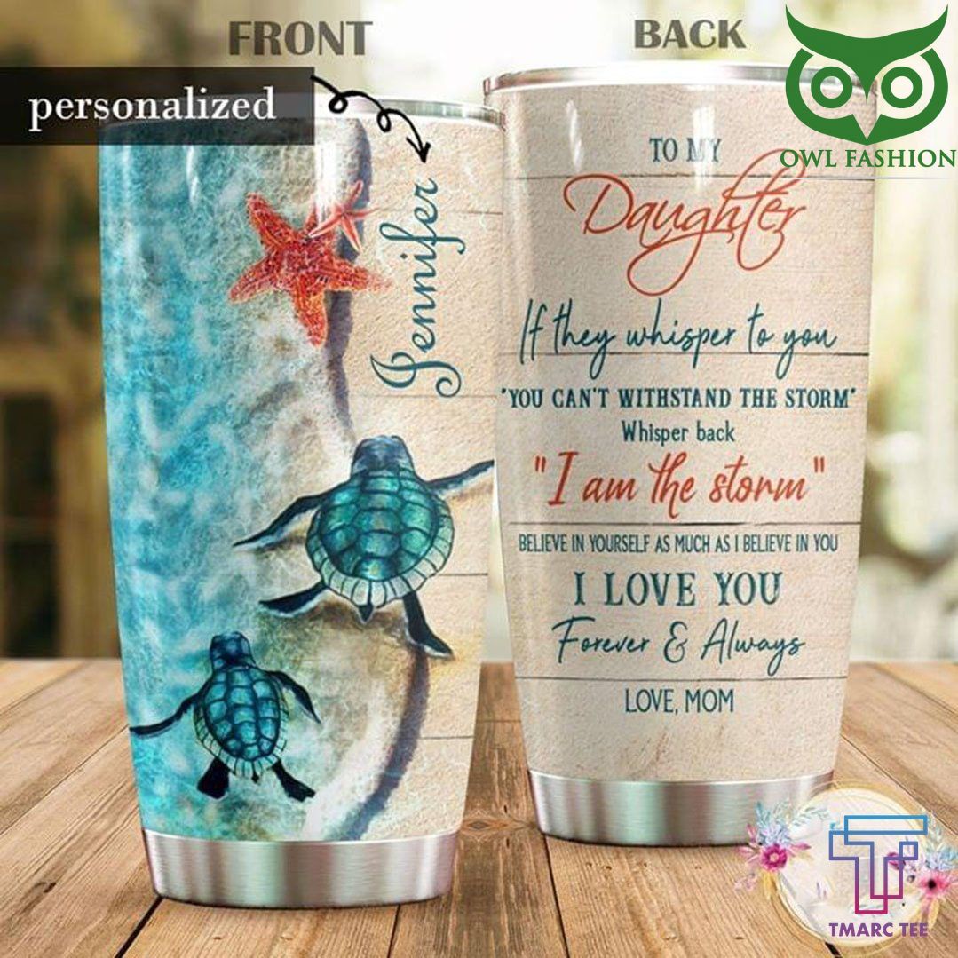 To my daughter turtle stainless steel tumbler custom name