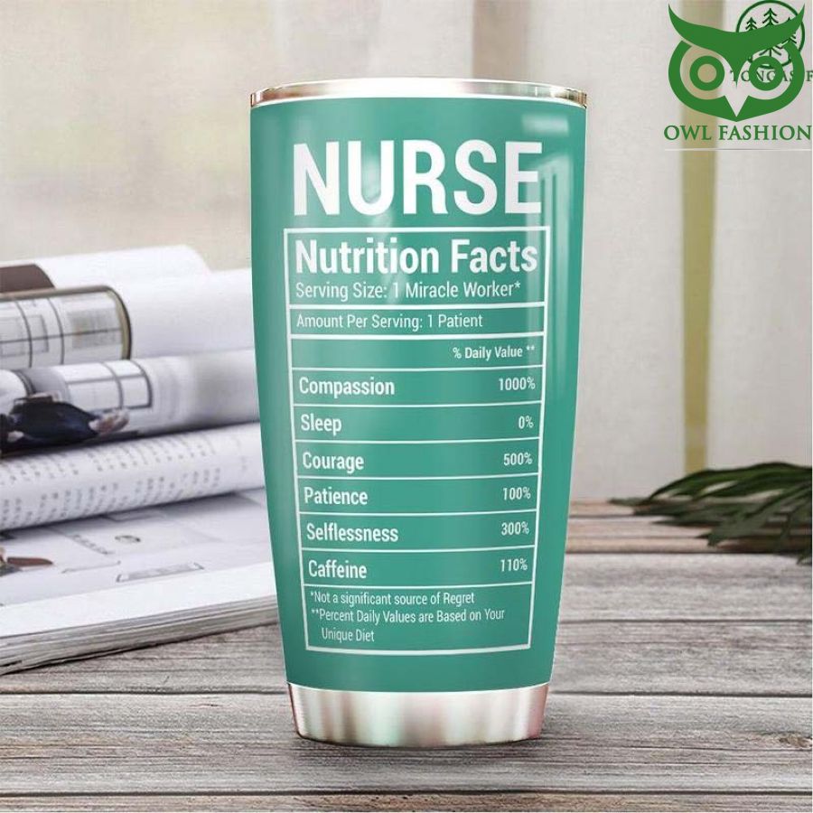 34 Personalized Nurse Nutrition Facts Stainless Steel Tumbler
