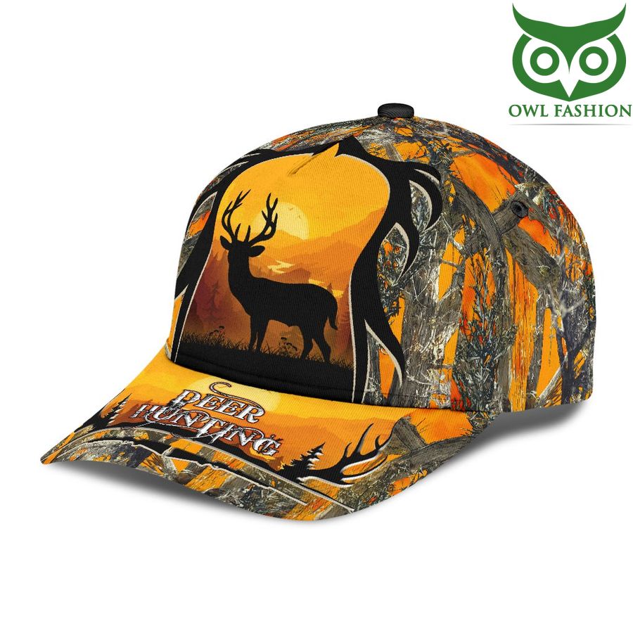 6 Hunting Deer in Night Forest Classic Cap