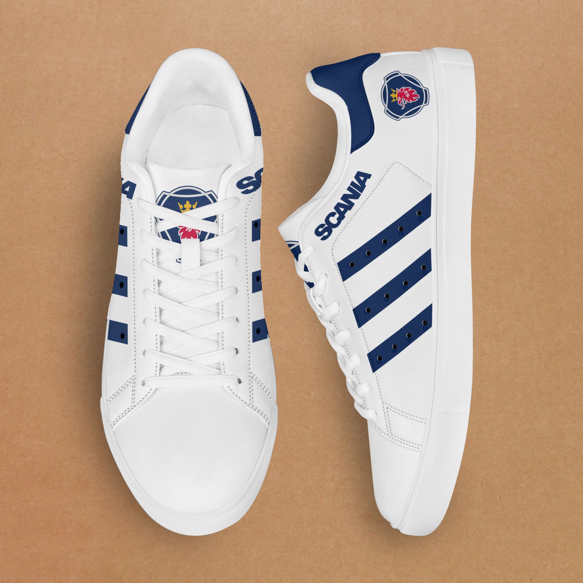 SCANIA white and navy line Stan Smith Shoes 1