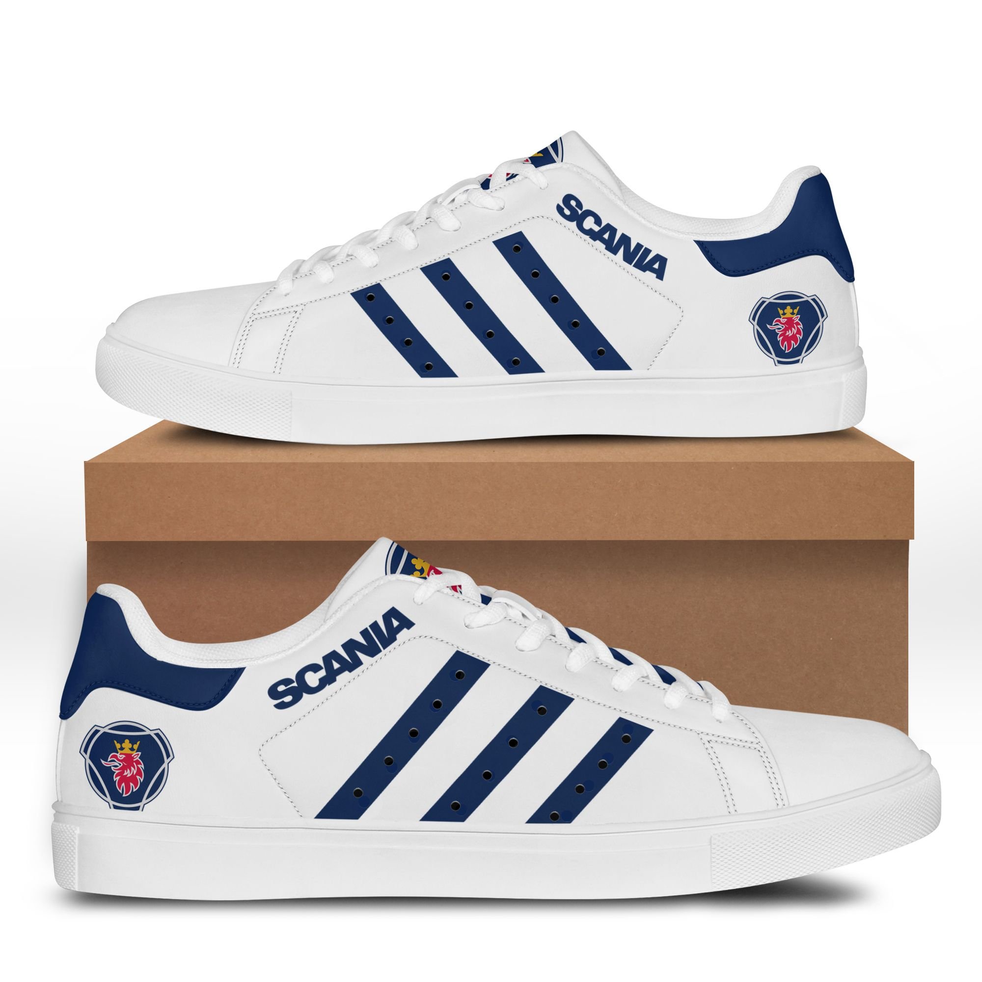 SCANIA white and navy line Stan Smith Shoes
