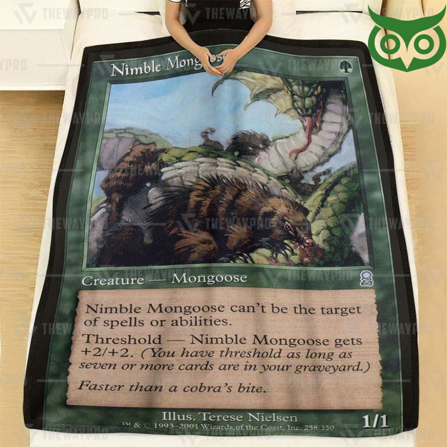 66 Game Magic The Gathering Nimble Mongoose Premium Fleece Blanket