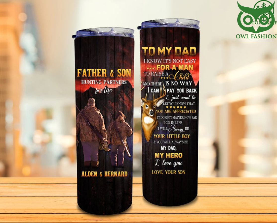 154 Customized Father And Son Hunting deers skinny Tumbler