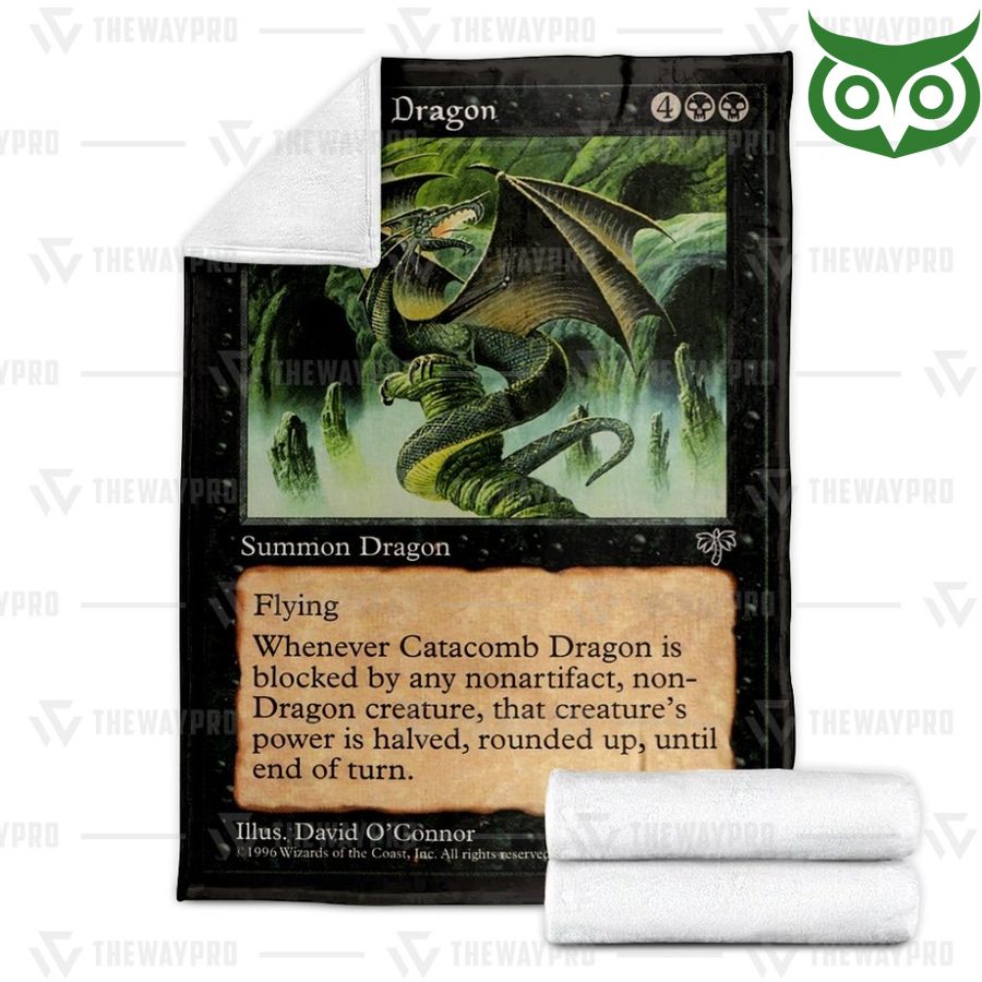 25 Game Magic The Gathering Catacomb Dragon Premium Fleece Blanket