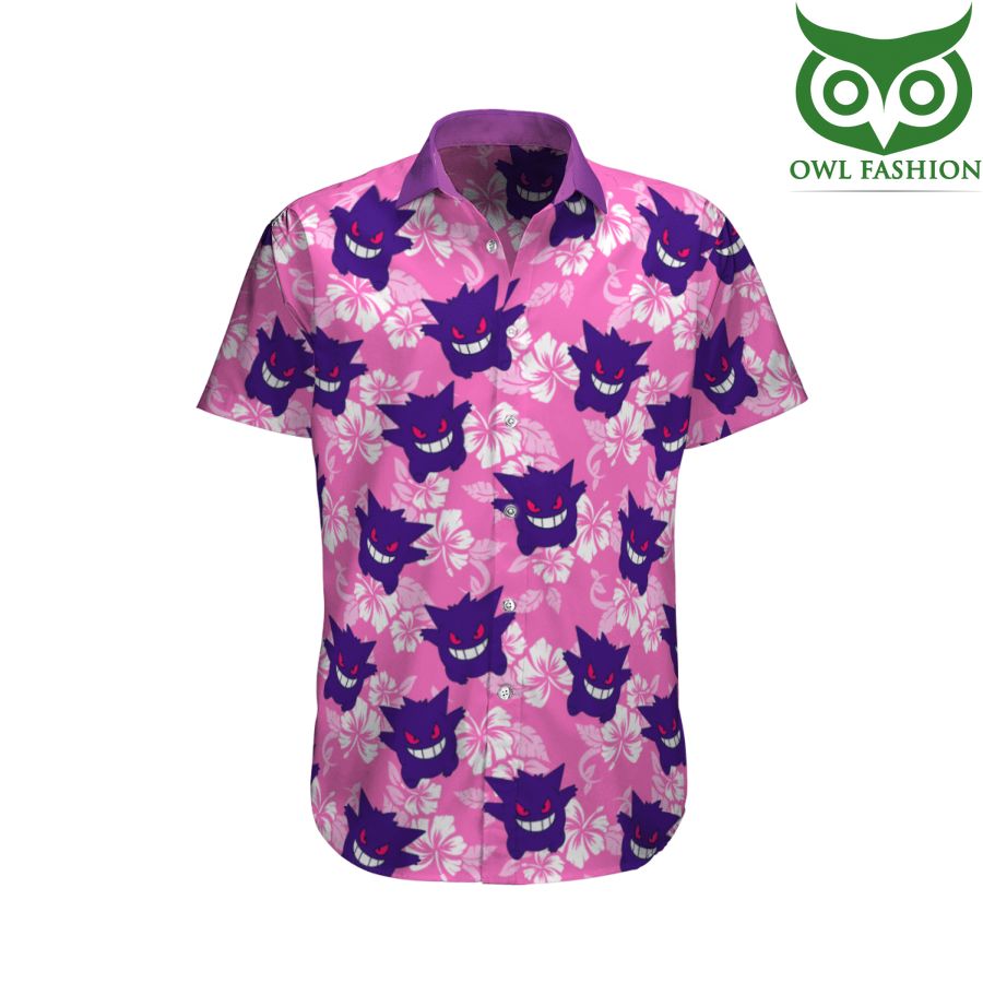 109 Pokemon Gengar Tropical Beach Hawaiian Shirt And Shorts