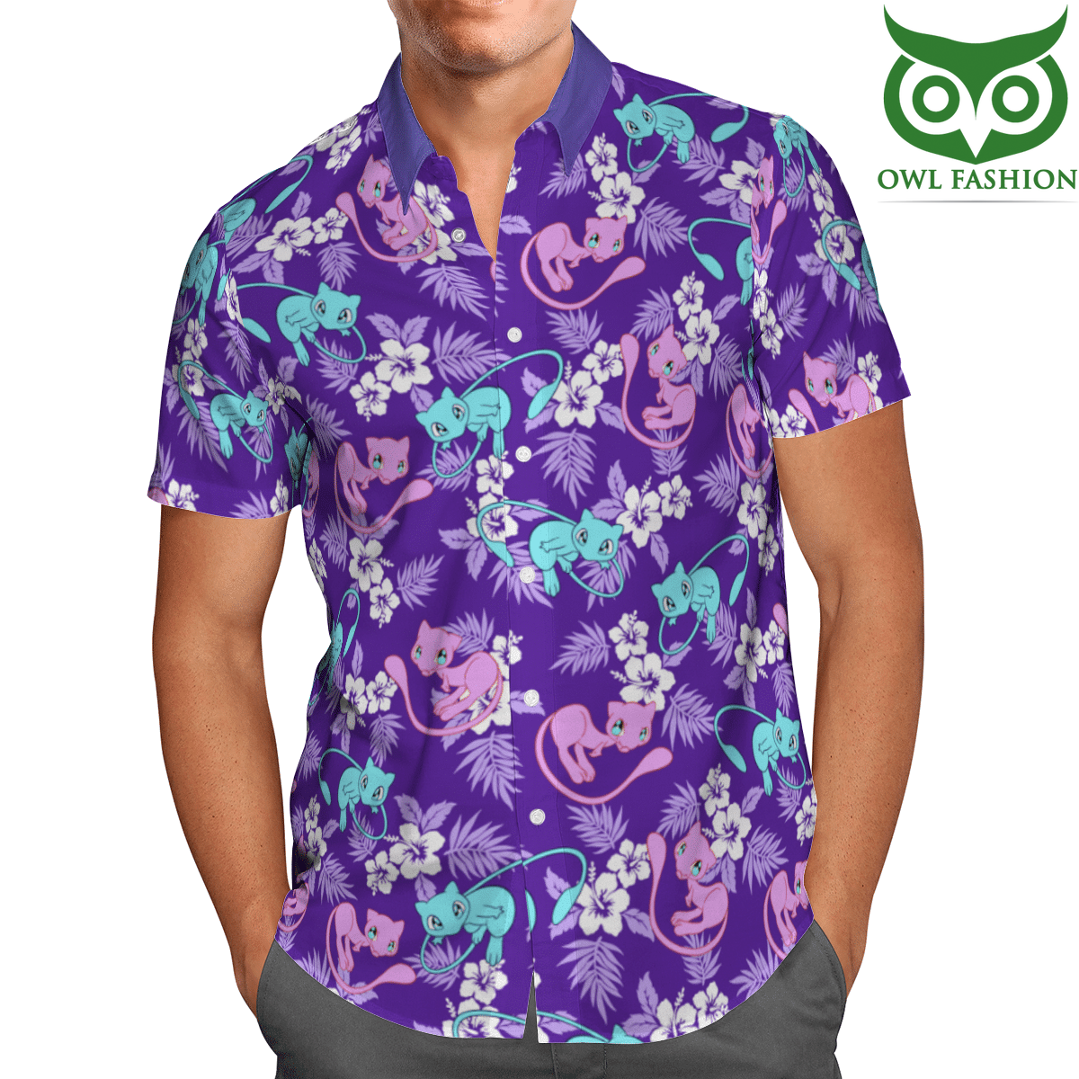 38 Pokemon Mew Mewtwo Tropical Beach Hawaiian Shirt And Shorts