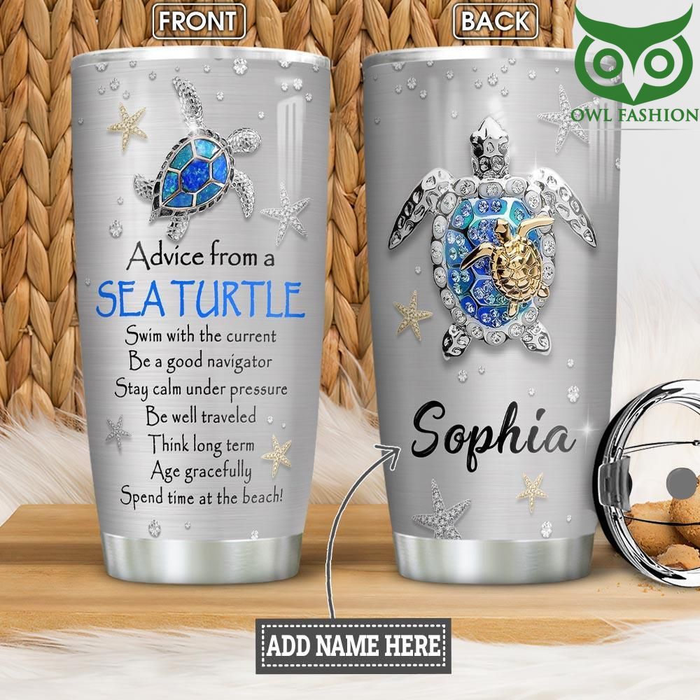 Personalized Turtle Advice Stainless Steel Tumbler