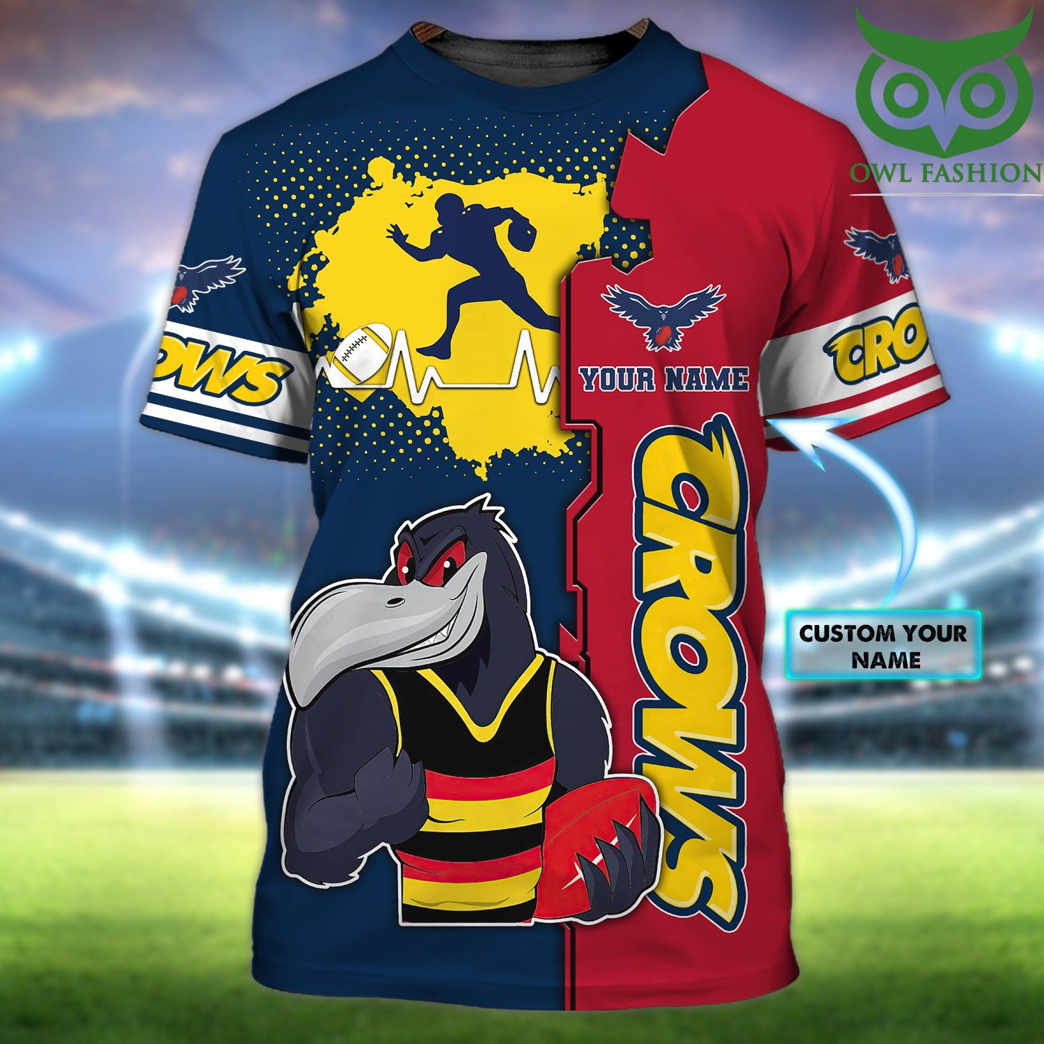 Adelaide Crows Football Club Personalized Name 3D Tshirt