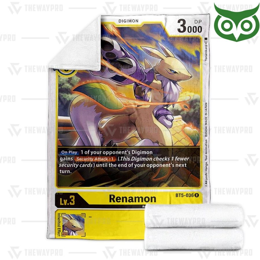 34 Digimon Renamon Fleece Blanket High Quality