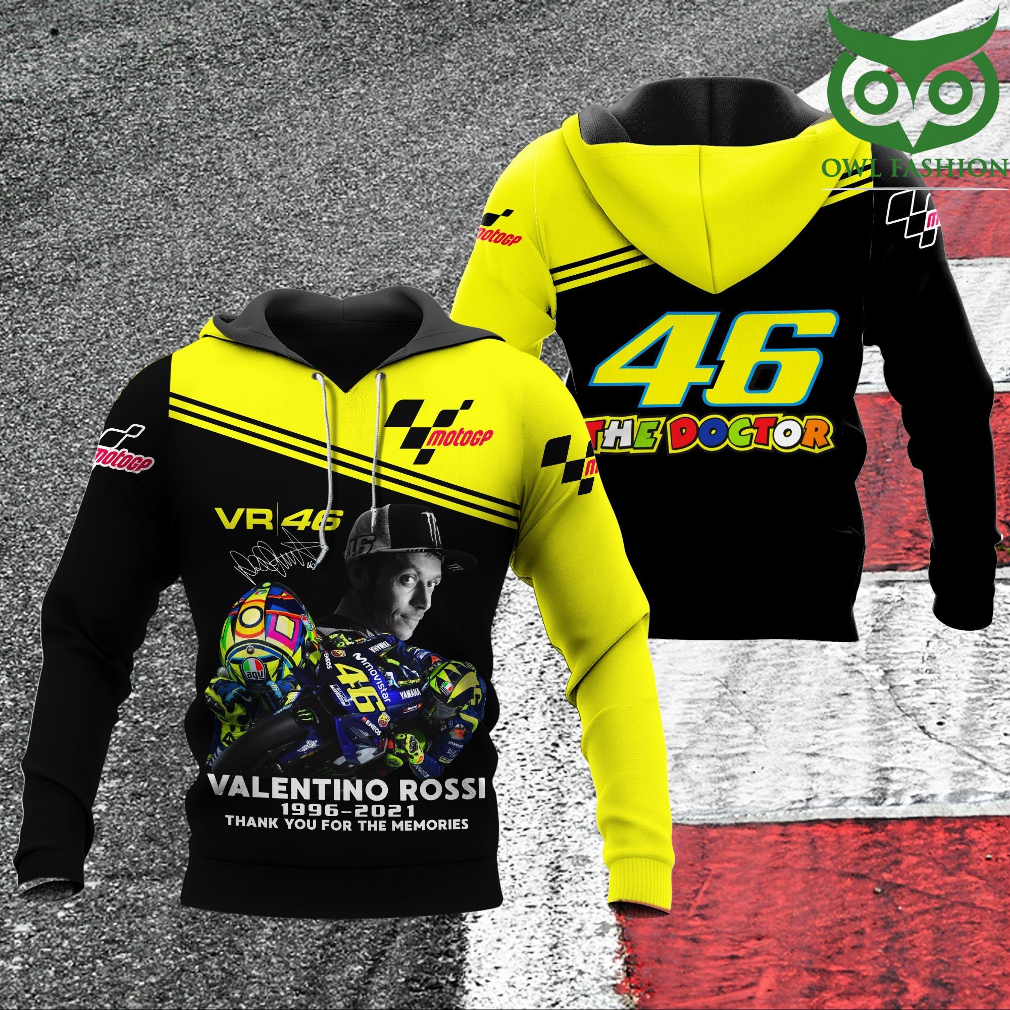 163 Valentino Rossi VR46 The Doctor 3D hoodie