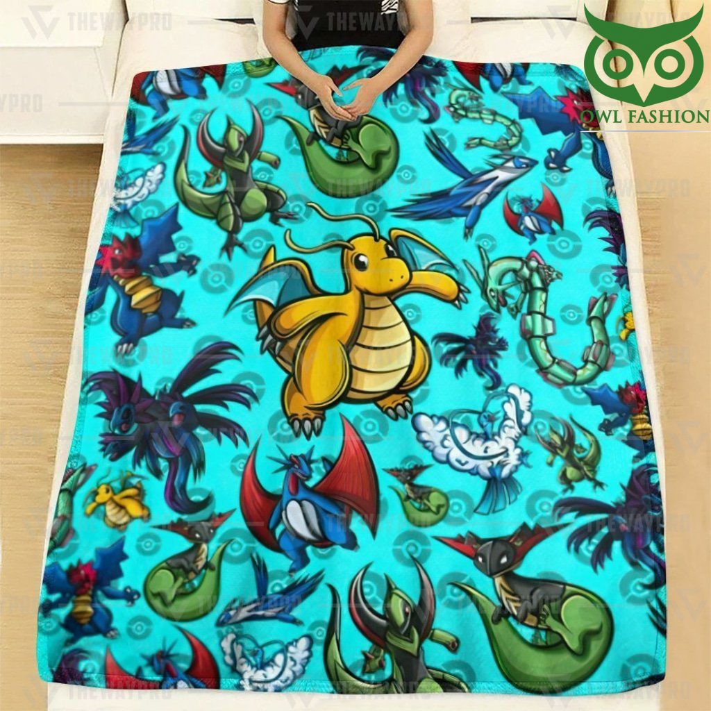 105 Anime Pokemon Dragon Fleece Blanket High Quality