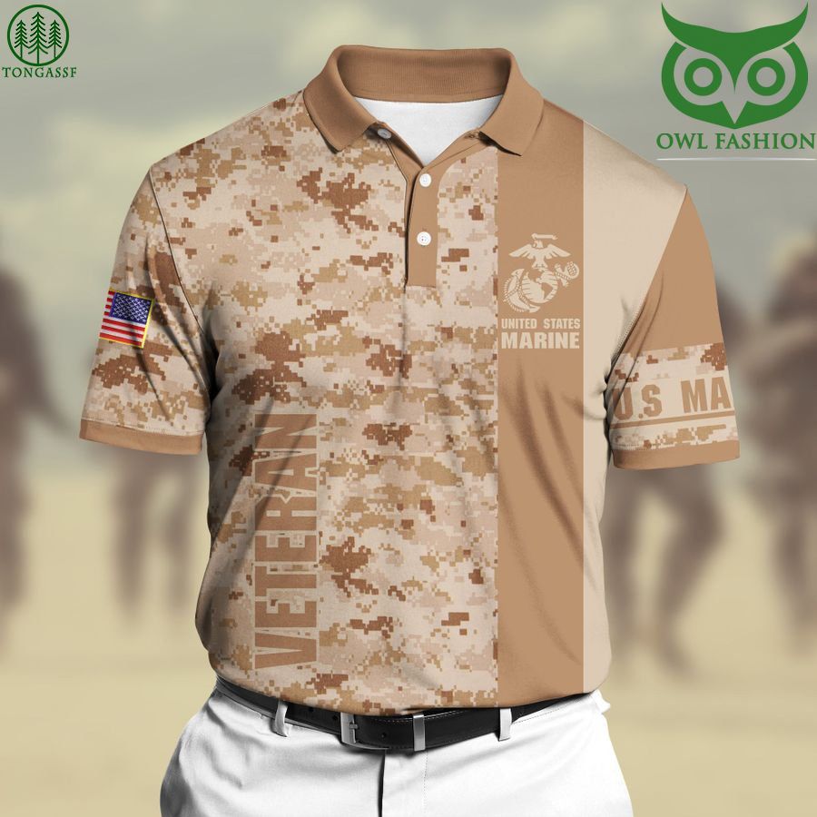 34 Premium US Marine 3D Polo All Over Printed