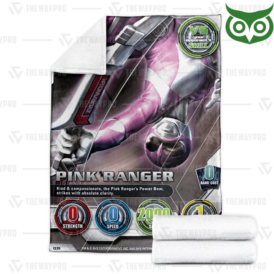 56 Mighty Morphin Pink Power Ranger Limited Fleece Blanket