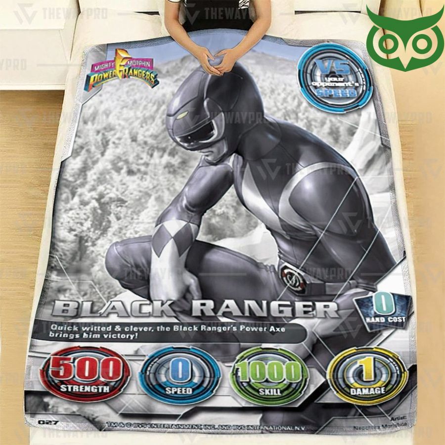 64 Mighty Morphin Black Power Ranger Limited Fleece Blanket