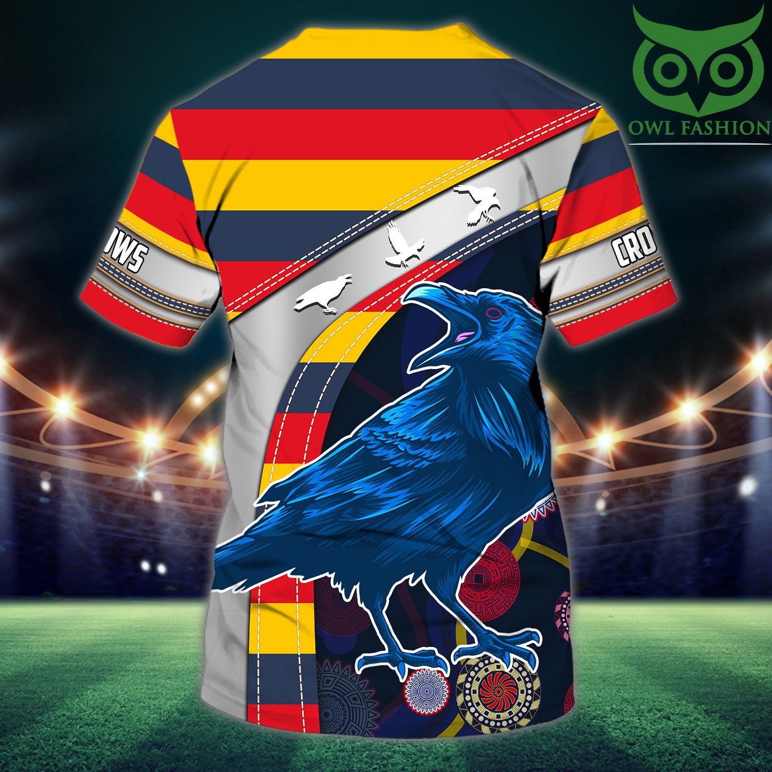 23 Personalized Name AFL Adelaide Crows Full Printed 3D T shirt