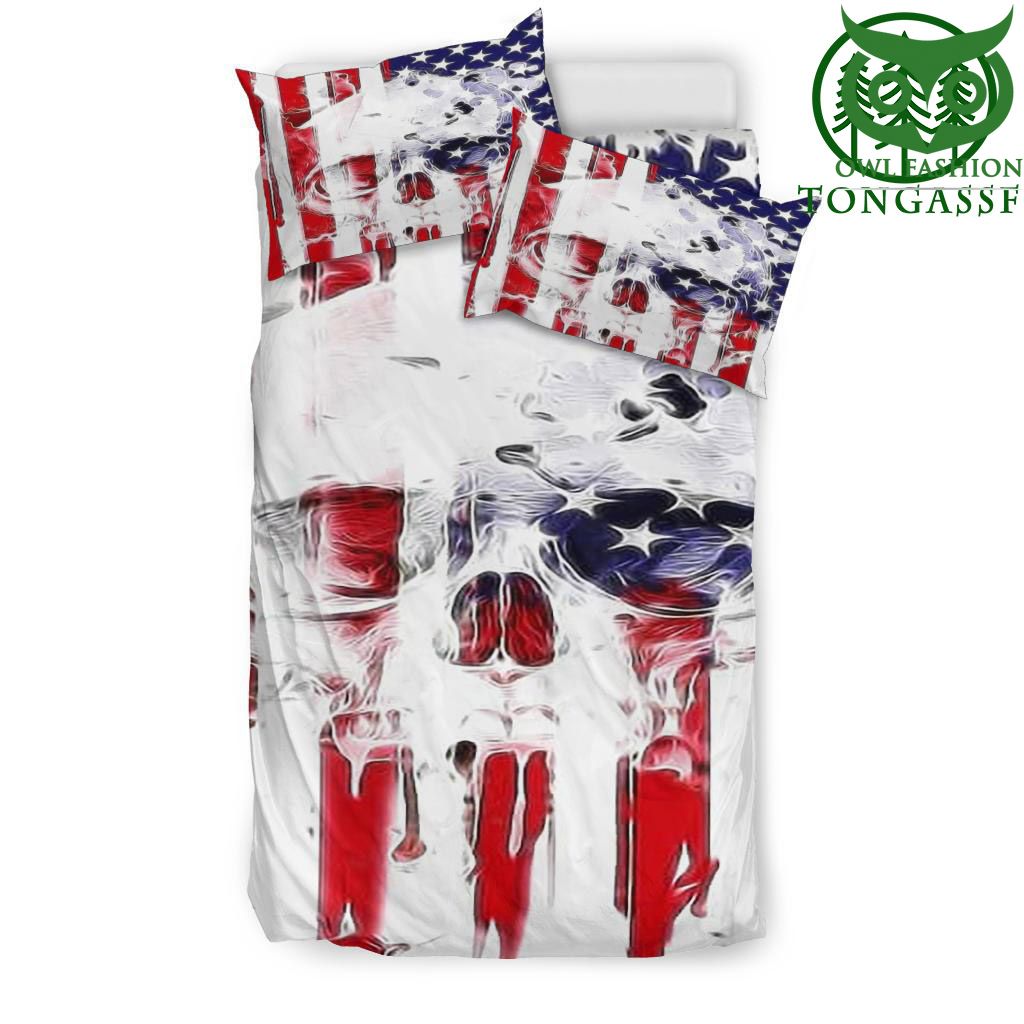 85 American flag 3D Skull bedding set