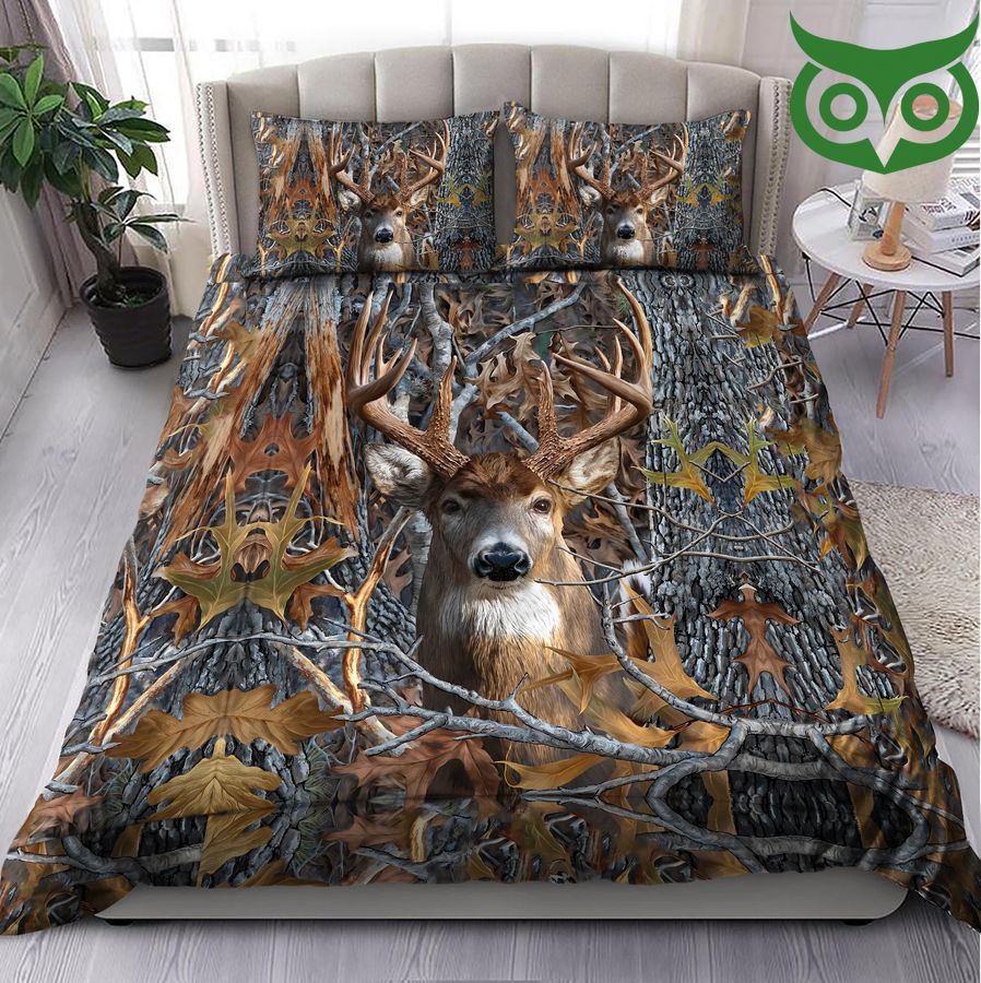 Deer with Tree Branch Camo Bedding Set