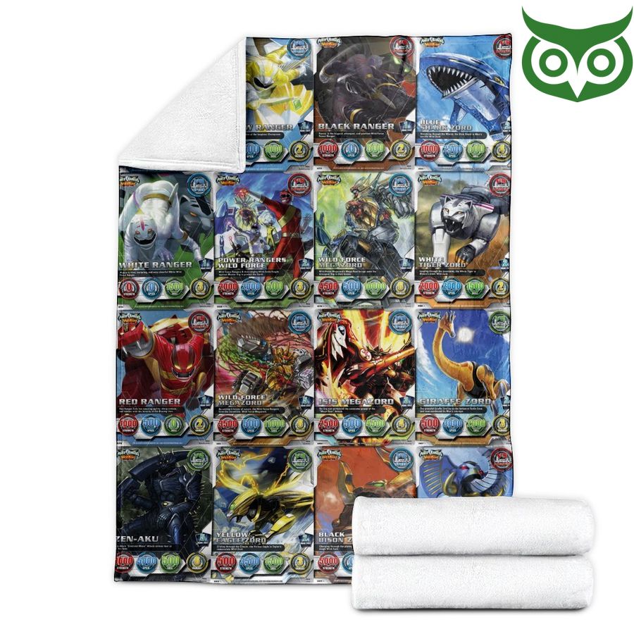 112 Power Rangers Wild Force Cards Limited Fleece Blanket