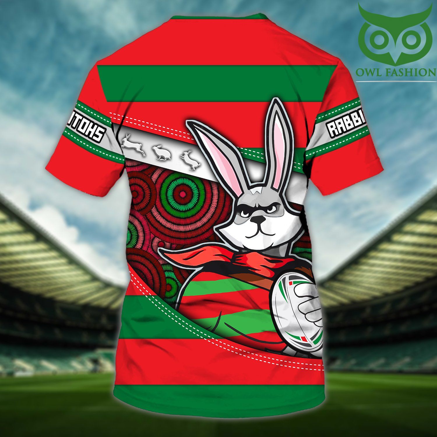173 Personalized Name NRL South Sydney Rabbitohs rabbit hero 3D T shirt