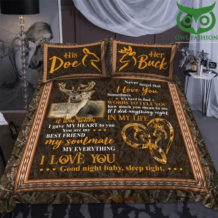 17 Soulmate Deer Couple Romantic Bedding Set