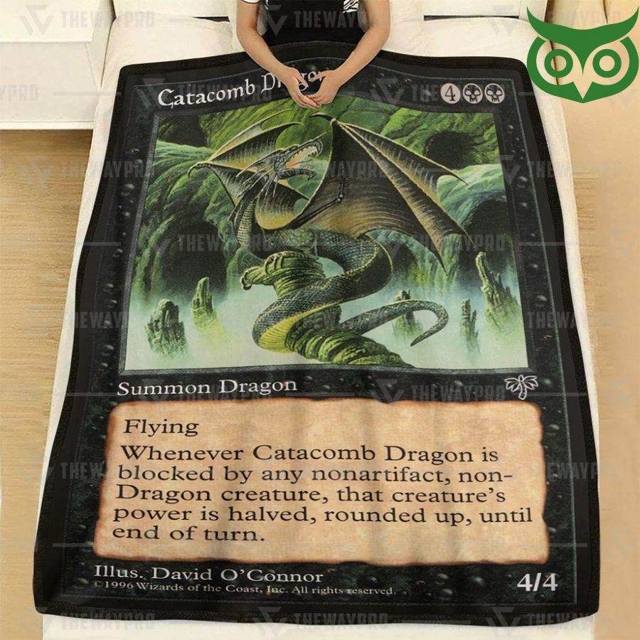 24 Game Magic The Gathering Catacomb Dragon Premium Fleece Blanket